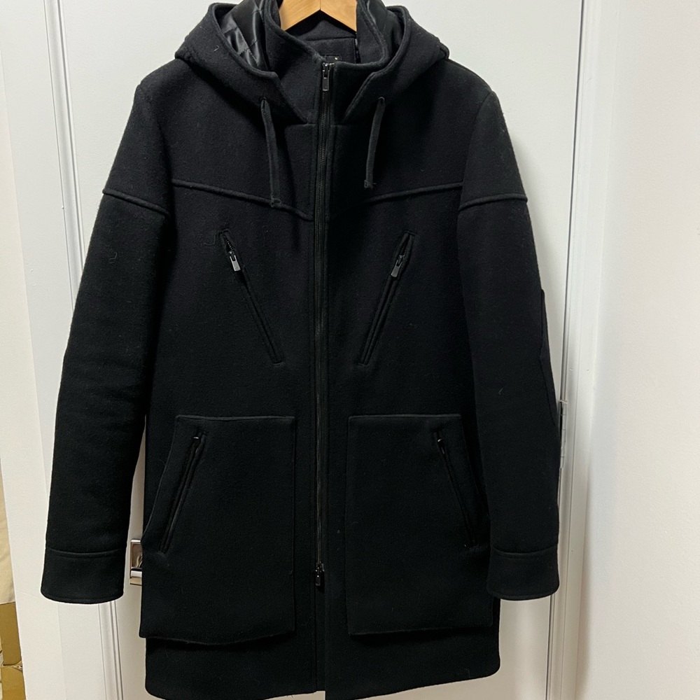 Robert James Wool Parka Black - Size Medium